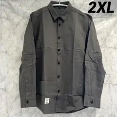 ✨新品✨メンズ　カジュアル　長袖シャツ　グレー 2XL 180