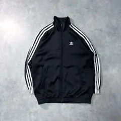 adidas トラックジャケット サテン ルーズ ファイヤーバード ブラック