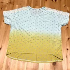 グラデーション　Tシャツ　半袖　グリーン　ドット　レースのサムネイル