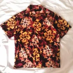 オーバーサイズ 総柄 柄シャツ 半袖 開襟 アロハシャツ ゆるだぼ