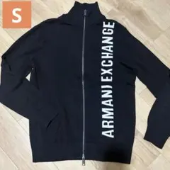 Armani Exchange ブラック ジップアップニット　Sサイズ