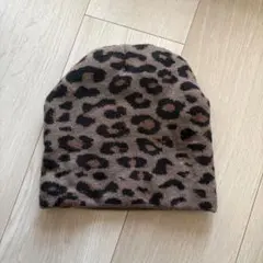 ヒョウ柄 ニット帽 ビーニー