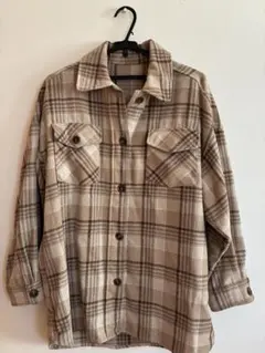 ベージュ系チェック M カジュアルシャツジャケット INGNI