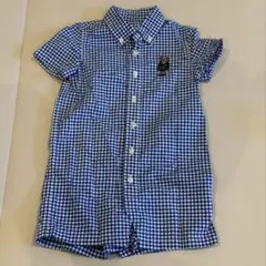 Ralph Lauren ポロベア ギンガムチェック シャツロンパース 12M