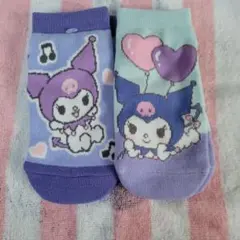 新品未使用☆KUDOMI キャラクターソックス 紫 水色のサムネイル