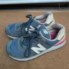 No.22-23 New Balance 574 スニーカー 青/グレー