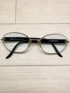 Dior メガネ　ゴールド　ブラック　カラーレンズ　度入り　中古　ディオール