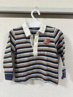 familiar ストライプ長袖ポロシャツ 90