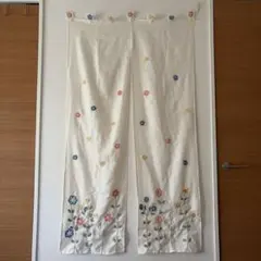 花柄刺繍 のれん 82×147