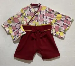 正月　こどもの日　七五三　袴　ロンパース　和服　着物　80サイズ　ひなまつり