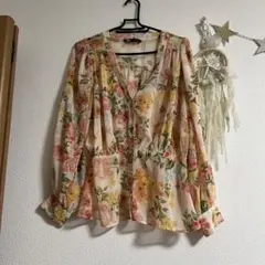 ZARA フラワープリント 長袖シャツ