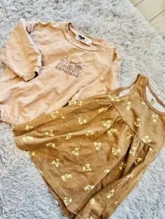 900円　アンパンマンカットソー＆クマさんワンピ　2着セット