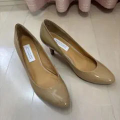 ベージュ ハイヒール ポインテッドトゥ