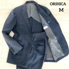 ORIHICA セットアップ スーツ ネイビー チェック 洗える ストレッチ Ｍ