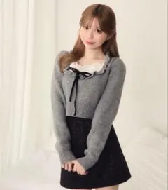 titty&Co. フロントフリルリボンニット