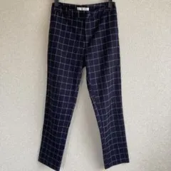グラシア　テーパードパンツ（M）　スラックス　チェック柄　ネイビー