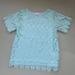 grove グローヴ⭐︎ミントグリーン レースTシャツ L