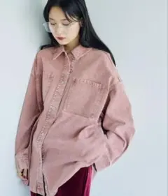LEPSIM　フリンジパッチ　デニムシャツ　完売