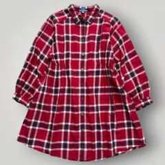バーバリーブルーレーベル シャツワンピース ノバチェック Mサイズ レッド