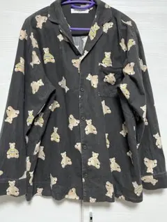 【gelatopique】クマ柄ダークグレーコットンパジャマセット