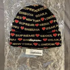 Supreme heart beanie black 24fw