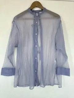 GU 薄紫 長袖シアーシャツ Mサイズ