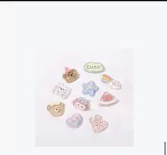 サンダル　ジビッツ クロックス サンダル 花　リボンン ビジュー ピンク