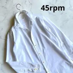 45rpm コットンシャツ　長袖　サイズ2 ロゴ刺繍