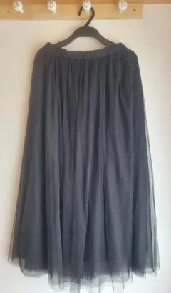 黒 チュール フレアスカート