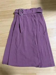フレアスカート ベルト付き　Mサイズ　ピンク　パープル