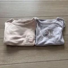 プティマイン 長袖 Tシャツ 2枚セット 100㎝ ピンク パープル