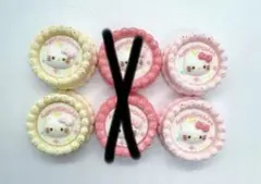 ハローキティ バースデーケーキデコレーションパーツ 6個セット2色3個ずつ