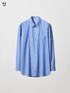 ユニクロ+J　ブロードシャツ/ストライプ/レギュラーカラー　ブルー　XL　未使用