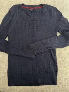 【トミーフィルフィガー】ネイビー ケーブルニット セーター