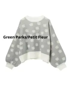 Petit Fleur ハナガラジャカードニット　 サックス