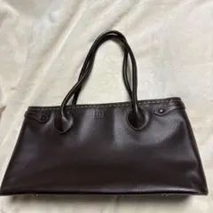 ほぼ未使用☆DAKS ダックス　本革ダークブラウン レザートートバッグのサムネイル