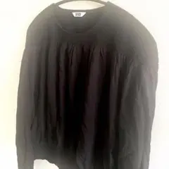 未使用 UNIQLO U トップス ユニクロユー ブラック ブラウス シャツ L