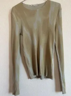 ZARA リブニット 長袖トップス バイカラー M