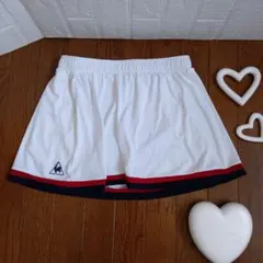 le coqsportif golf　 ゴルフミニスカート Lサイズ　紺☓赤☓白