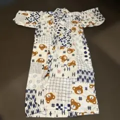ミキハウス　クマ柄のキッズ着物 110cm