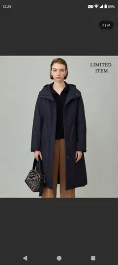 今季 ネイビー フード付きダウンコート サイズ4