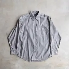 90s old GAP ギャップ ストライプ 長袖 シャツ グレーネイビー L