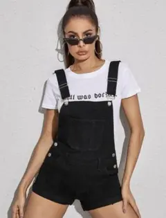 オーバーオール デニム ブラック Y2K