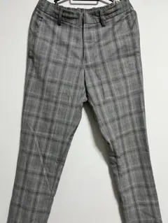 グレー チェック柄 スラックス