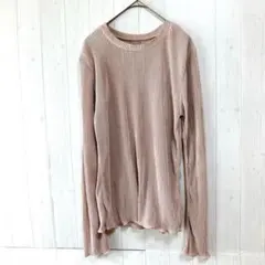 classicalelf　ラウンドネック袖メローブラウス　長袖　ピンク系　L