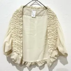 ✨超美品❤️【メルローズ】(F)シフォンレースボレロ/結婚式 2次会 セレモニーのサムネイル