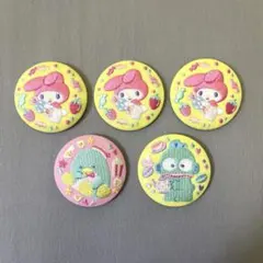 【未使用】サンリオ 刺繍 缶バッジ ビスケット 5点 セット まとめ売り