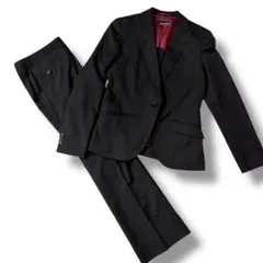 シーラブズスーツ パンツスーツ セットアップ ストライプ ブラック 裏地レッド