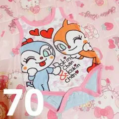 ドキンちゃん❤️コキンちゃん❤️ノースリーブ✨ロンパース✨70❤️アンパンマンのサムネイル