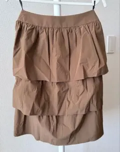 【新品タグ付き】エムズグレイシー ストレッチ フレアスカート 38 ブラウン